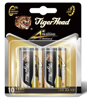 Pilhas alcalinas Tiger Head A+ LR6 tamanho AA